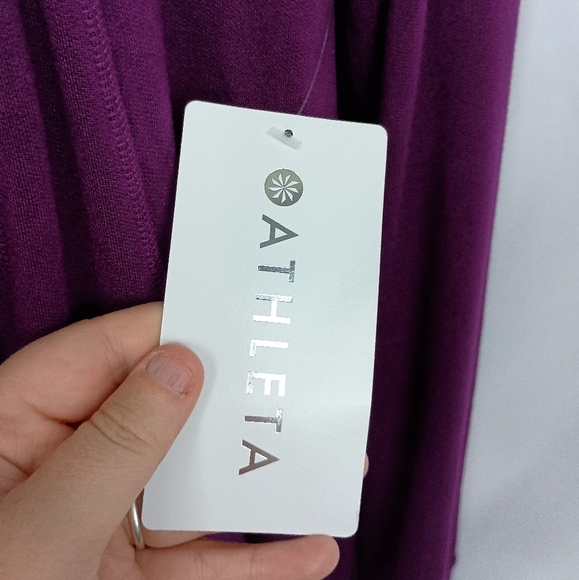 NWT ATHLETA Pranayama Purple Draped Cardigan Duster Sweater (#270) - Picture 6 of 10